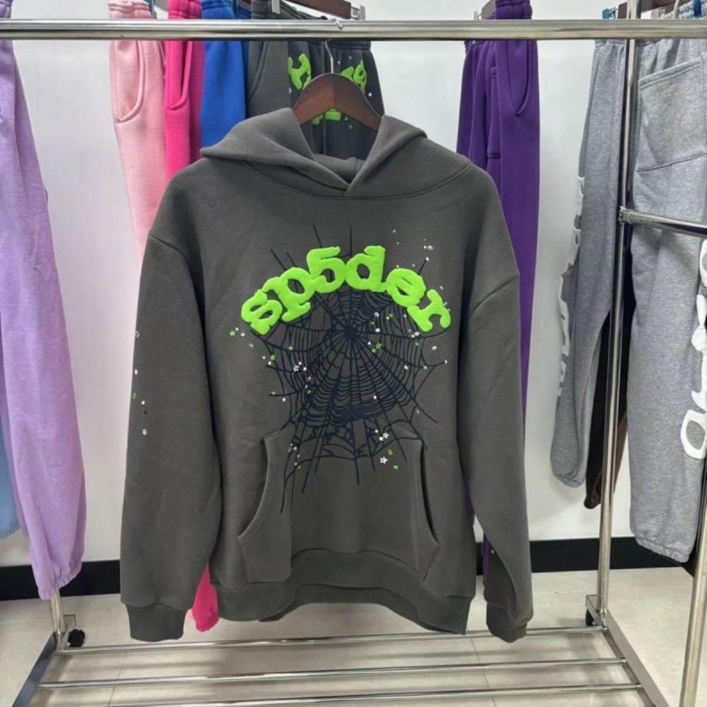 Sp5der Slate Grey Hoodie